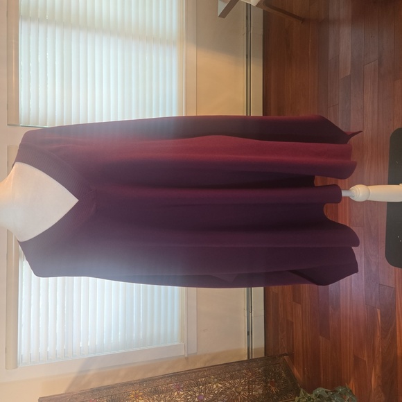 Oversized Poncho Cape Pullover Knit Sweater Eggplant Purple Size Small Medium - Picture 1 of 9